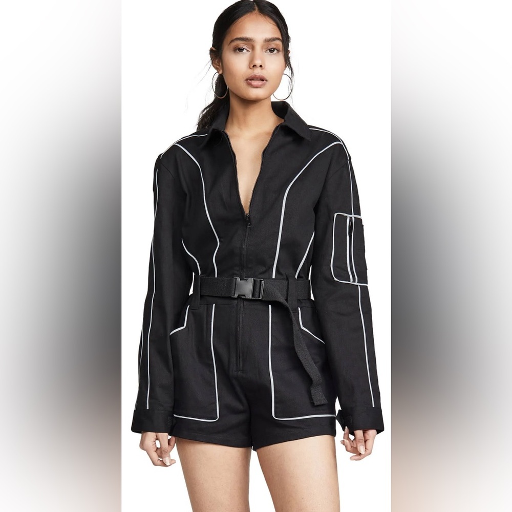 I.AM.GIA Trexler Romper in Black & Reflective